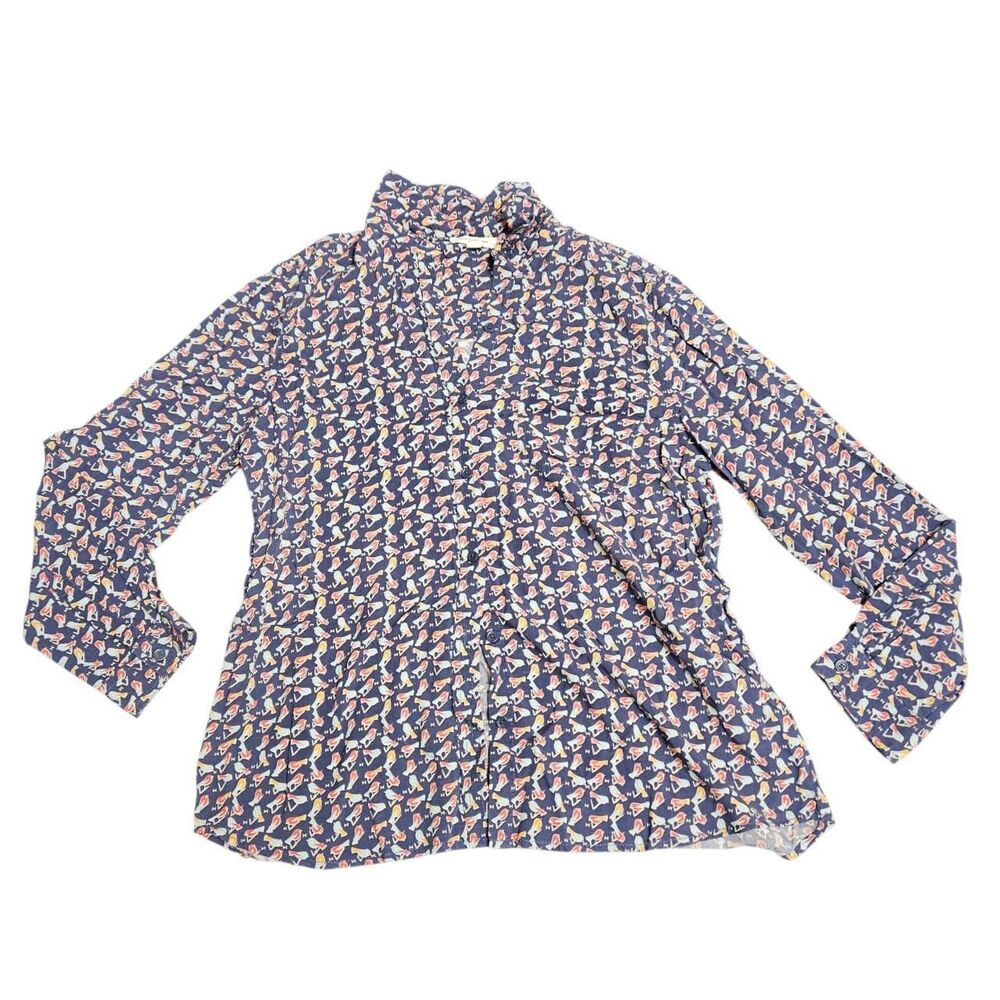 BeachLunchLounge Large Microprint Women's Bird Blouse